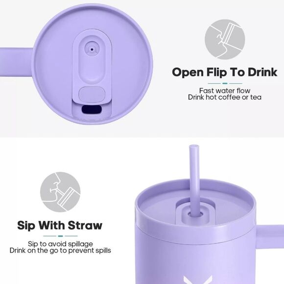 Gedux Gradient 40 Oz Stainless Steel Tumbler 2 In 1 Leakproof Lid with Straw - Picture 2 of 6